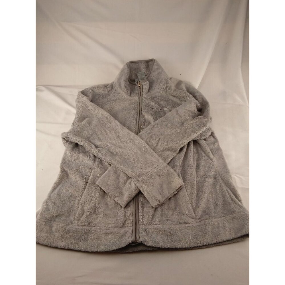Free Country Women's XXL Gray Faux Fur/sherpa Full Zip Fleece Jacket Super Soft